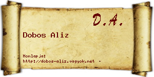 Dobos Aliz névjegykártya